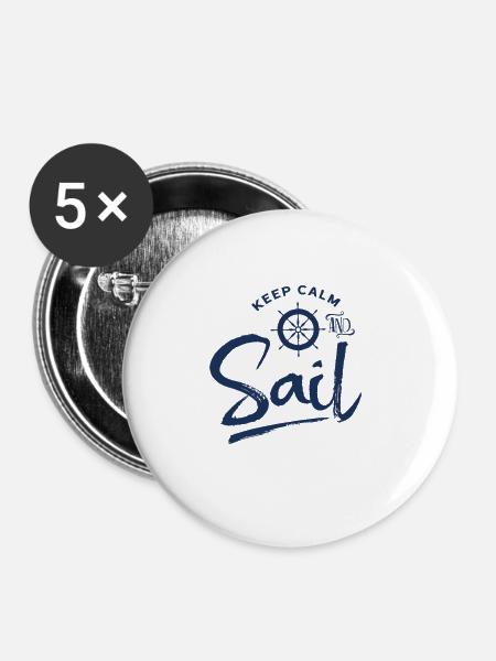 Seglerin - Buttons groß 56 mm (5er Pack) - Weiß