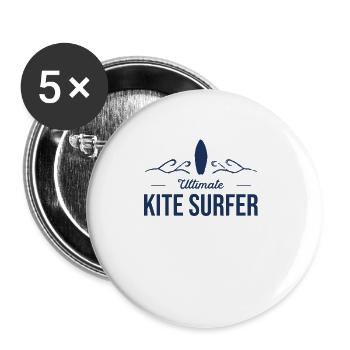 Kitesurfer - Buttons groß 56 mm (5er Pack) - Weiß - Vorne