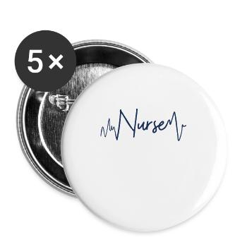 Nurse Nurse Nurse - Buttons large 2.2''/56 mm (5-pack) - white - Front
