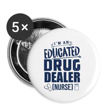 Senior Caregiver Nurse Nurse Nurse Doctor - Buttons large 2.2''/56 mm (5-pack) - white - Front