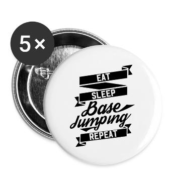 Basejumping Basejumper Parachute Base Jump Saut - Lot de 5 grands badges (56 mm) - blanc - Devant