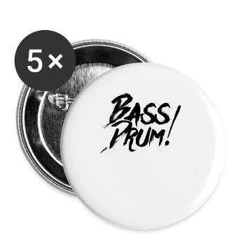 Schlagzeug - Buttons groß 56 mm (5er Pack) - Weiß - Vorne