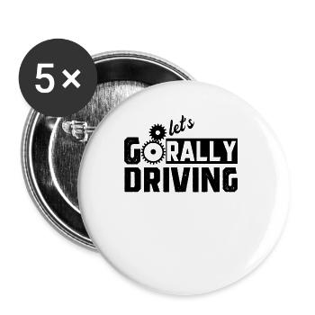 Autorennen Rennfahrer Rallye Rally Rallyefahrer - Buttons groß 56 mm (5er Pack) - Weiß - Vorne
