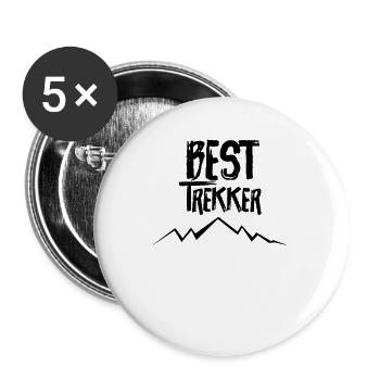 Hikers Hiking Hike Trekking Trek - Buttons large 2.2''/56 mm (5-pack) - white - Front