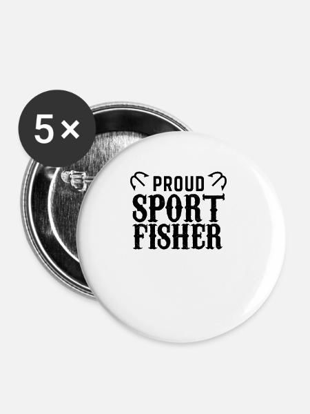 Sportangler - Buttons groß 56 mm (5er Pack) - Weiß