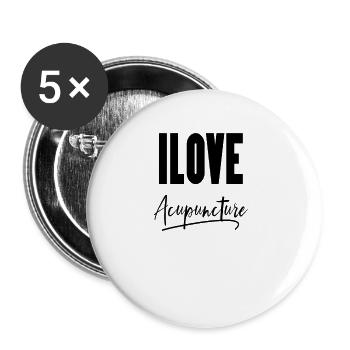 I love acupuncture - Buttons large 2.2''/56 mm (5-pack) - white - Front