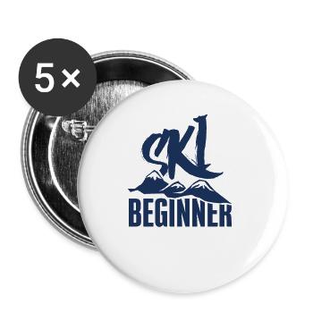 Ski Beginners ski course - Buttons large 2.2''/56 mm (5-pack) - white - Front