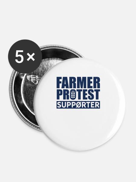 Bauernprotest - Buttons groß 56 mm (5er Pack) - Weiß
