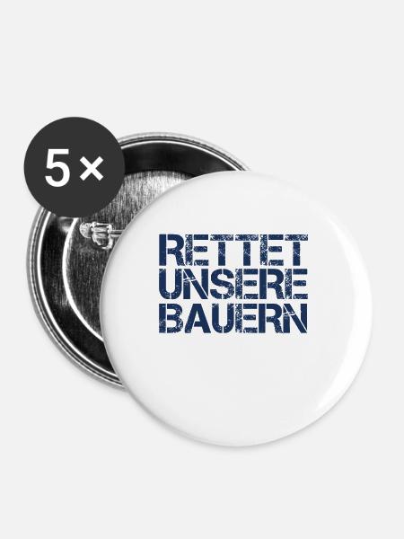 Protest Demonstration Landwirt Bauernprotest Bauer - Buttons groß 56 mm (5er Pack) - Weiß