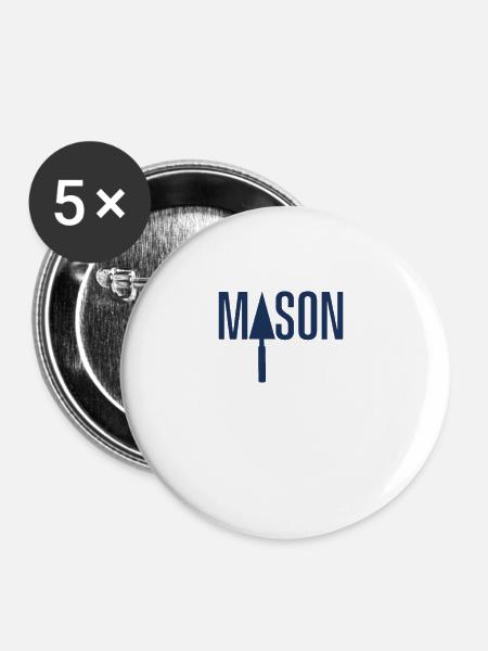 Maurern Maurer - Buttons groß 56 mm (5er Pack) - Weiß