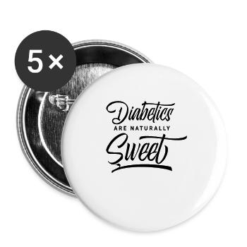Blood sugar diabetic saying insulin diabetes - Buttons large 2.2''/56 mm (5-pack) - white - Front