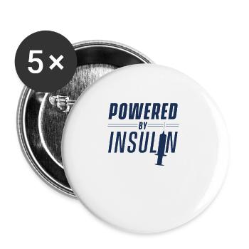Insulin diabetic blood sugar splash diabetes - Buttons large 2.2''/56 mm (5-pack) - white - Front