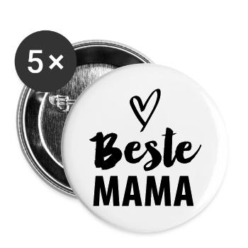 Meilleure maman - Lot de 5 grands badges (56 mm) - blanc - Devant