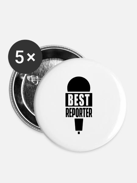 Bester Reporter - Buttons groß 56 mm (5er Pack) - Weiß