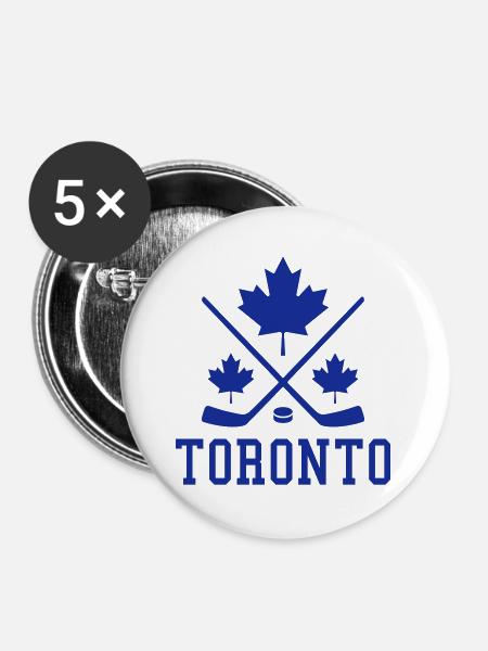Toronto Hockey - Buttons groß 56 mm (5er Pack) - Weiß