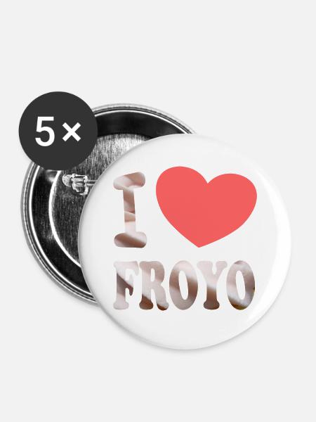 I Love Froyo - Buttons groß 56 mm (5er Pack) - Weiß