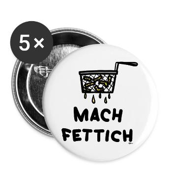 Pommes - Buttons groß 56 mm (5er Pack) - Weiß - Vorne