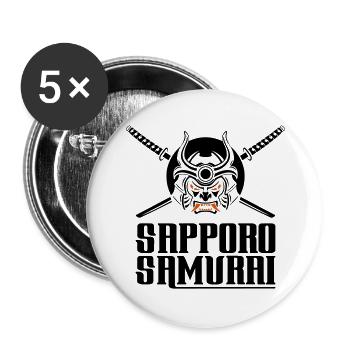 Sapporo Samurai White Eyes - Buttons groß 56 mm (5er Pack) - Weiß - Vorne