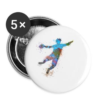 Handball, handballer, beach handball,graffiti - Buttons large 2.2''/56 mm (5-pack) - white - Front