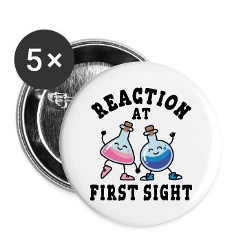 Chemical reaction at first sight - Buttons large 2.2''/56 mm (5-pack) - white - Front