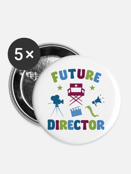 Future Director - Buttons groß 56 mm (5er Pack) - Weiß