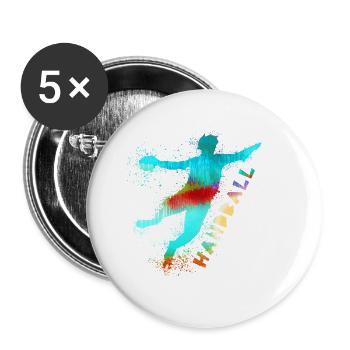 Handball, handballer, Beach handball, Graffiti - Buttons large 2.2''/56 mm (5-pack) - white - Front