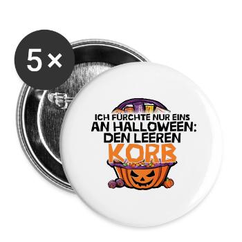 Halloween Print für mehr Süßes - Buttons groß 56 mm (5er Pack) - Weiß - Vorne
