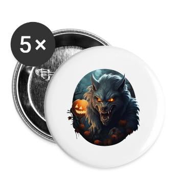 Werewolf Halloween - Buttons large 2.2''/56 mm (5-pack) - white - Front