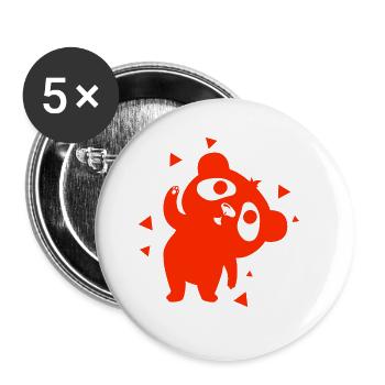 Bär - Panda Wald Natur Freiheit wild - Buttons groß 56 mm (5er Pack) - Weiß - Vorne