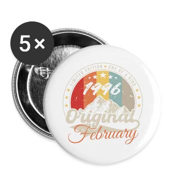 Anniversary Gift February 1996 Vintage 28 Years - Buttons large 2.2''/56 mm (5-pack) - white - Front