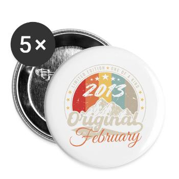 Anniversary Gift February 2013 Vintage 11 Years - Buttons large 2.2''/56 mm (5-pack) - white - Front