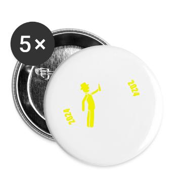 Junggesellenabschied 2024 - Buttons groß 56 mm (5er Pack) - Weiß - Vorne