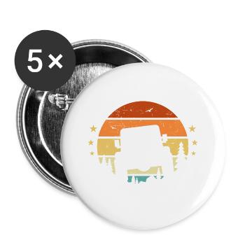 4x4 - Je Peux Pas J'ai 4X4 - Humour 4X4 - Lot de 5 grands badges (56 mm) - blanc - Devant