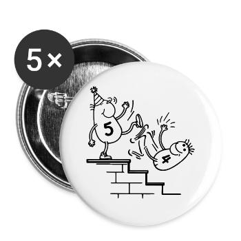 5th Birthday Party Funny For 5 Years Old - Lot de 5 grands badges (56 mm) - blanc - Devant