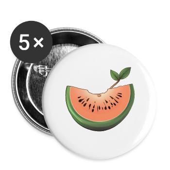 Pastèque, Melon, Fruit, Fruit - Lot de 5 grands badges (56 mm) - blanc - Devant