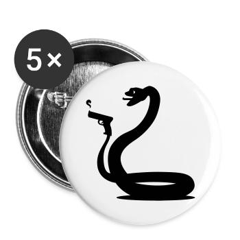 funny snake - Buttons large 2.2''/56 mm (5-pack) - white - Front