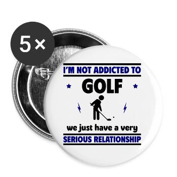 Ich bin nicht süchtig nach Golf - Buttons groß 56 mm (5er Pack) - Weiß - Vorne