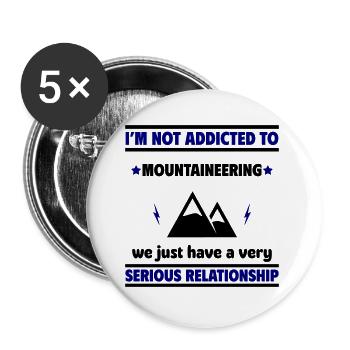 I'm not addicted to mountaineering - Buttons large 2.2''/56 mm (5-pack) - white - Front