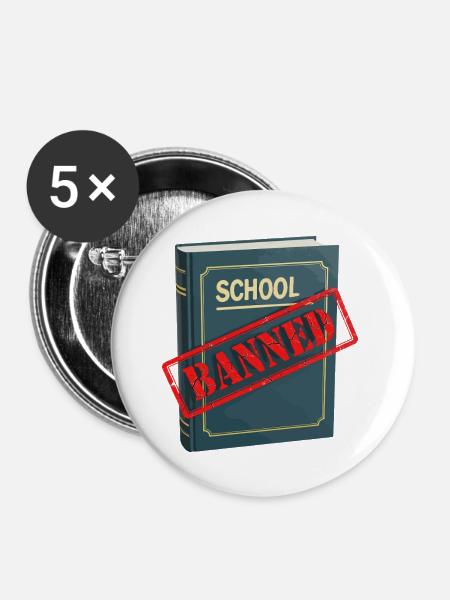 Book Banned - Buttons groß 56 mm (5er Pack) - Weiß