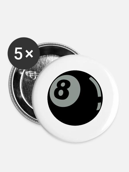 8 Ball - Buttons groß 56 mm (5er Pack) - Weiß