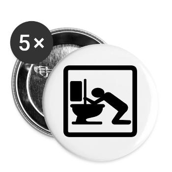 vomit v2 - Kotzen v2 - Buttons groß 56 mm (5er Pack) - Weiß - Vorne