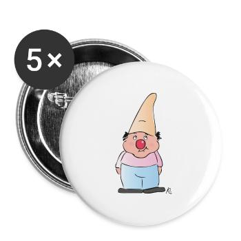 Heinzelmann - Buttons groß 56 mm (5er Pack) - Weiß - Vorne