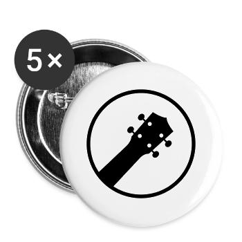 Ukulele im Kreis - Buttons groß 56 mm (5er Pack) - Weiß - Vorne