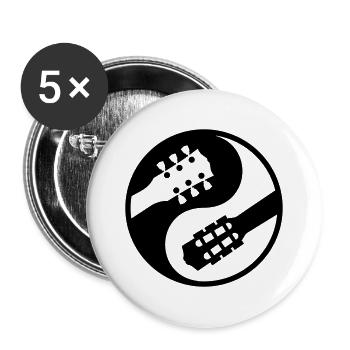 classical guitar vs electric yinyang - Buttons large 2.2''/56 mm (5-pack) - white - Front