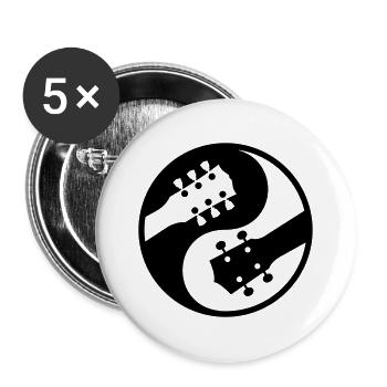 guitare electrique vs ukulele yinyang - Lot de 5 grands badges (56 mm) - blanc - Devant