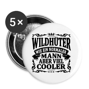 wildhüter aber viel cooler - Buttons groß 56 mm (5er Pack) - Weiß - Vorne