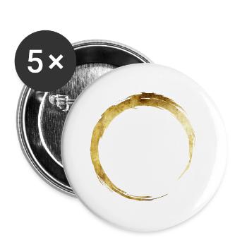 Yoga OM Ring Gold - Buttons groß 56 mm (5er Pack) - Weiß - Vorne