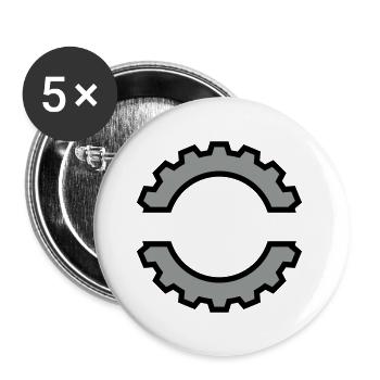 EBM Logo 5 (Vektor) - Buttons groß 56 mm (5er Pack) - Weiß - Vorne