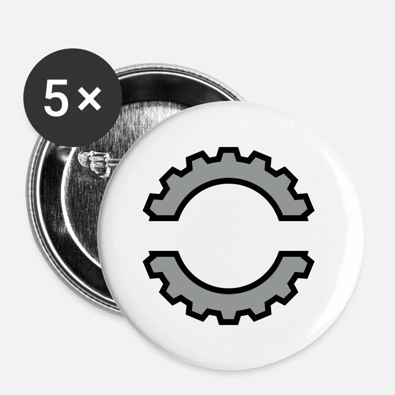 EBM Logo 5 (Vector) - Buttons large 2.2''/56 mm (5-pack) - white