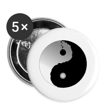 Yin und Yang - Buttons groß 56 mm (5er Pack) - Weiß - Vorne